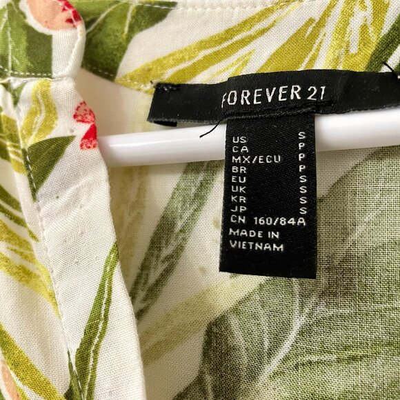 FOREVER 21 Tropical Print Summer Mini Dress - Size Small - Picture 2 of 6